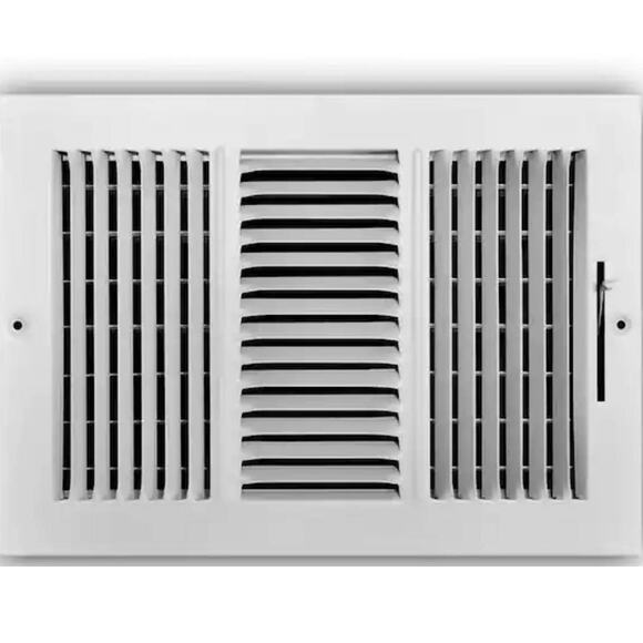 Everbilt 12 in. x 8 in. 3-Way Steel Wall/Ceiling Register in White, NIP - Picture 1 of 7